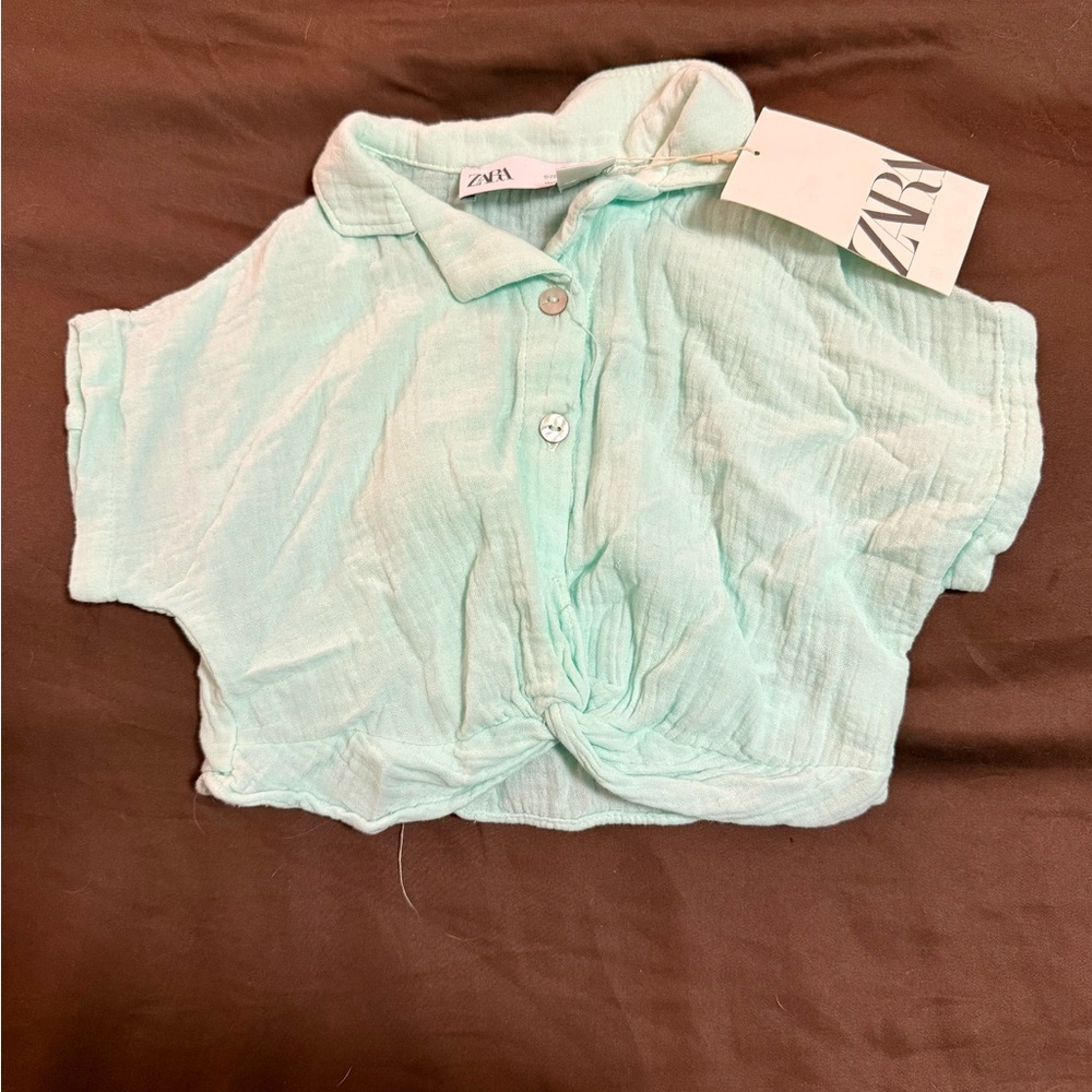 Zara Light Mint Green Kids Top